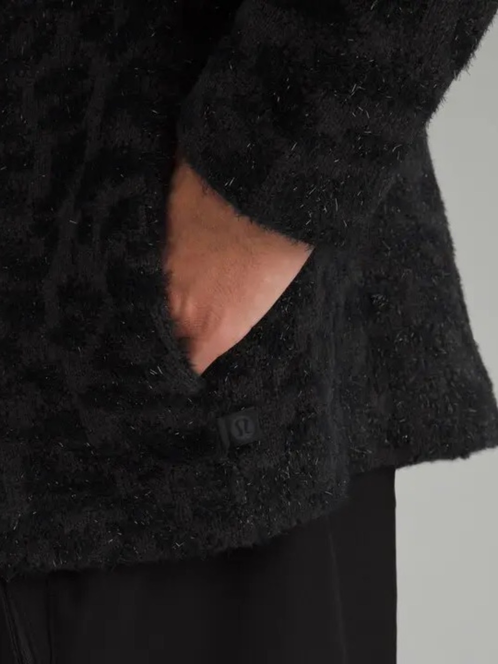 Lululemon Wool-Blend Jacquard Cardigan - Knit Leopard Graphite Grey Black - Picture 6 of 6